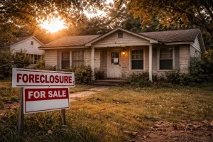 Bixby Oklahoma home facing foreclosure with for sale sign showing selling versus walking away