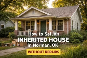 Older single-story inherited home in Norman, Oklahoma sold as-is without repairs
