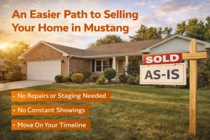 Comfortable Mustang home representing a stress-free way to sell and move on.