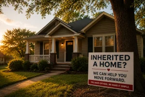 Inherited home in Choctaw Oklahoma with message about selling an inherited house easily and moving forward without stress