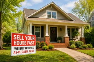 norman-home-buyers-blog-image-lowkb “Norman Oklahoma home for sale with fast cash buyer sign and beautiful front exterior”