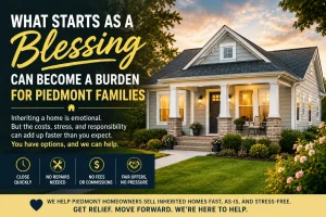 piedmont_inherited_home_blog_image “Inherited home in Piedmont Oklahoma at sunset representing stress free as-is home selling for families dealing with inherited property costs and repairs”