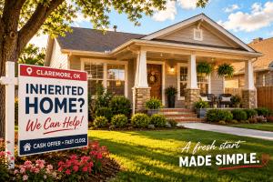 what-to-know-before-listing-an-inherited-home-in-claremore Family home in Claremore Oklahoma inherited by heirs, showcasing a well-maintained property before listing it for sale.